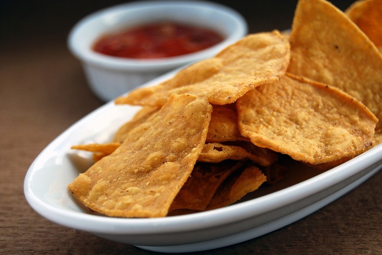Nachos Recipe - Homemade Fried Corn Chips with Salsa