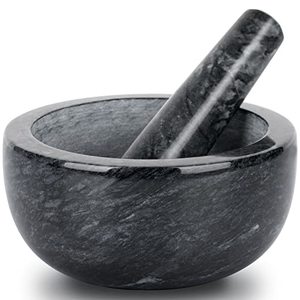 Mortar And Pestle Set With Marble Grinder
